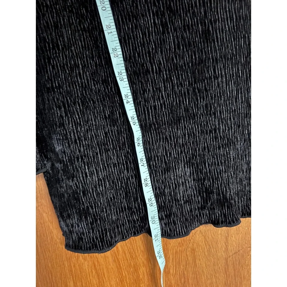 & Other Stories Stockholm Atelier Black Plisse Mock Neck Mini Dress US 4